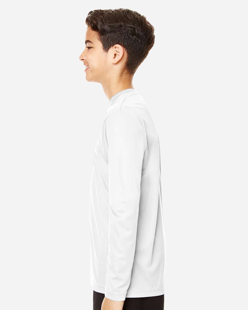 Youth Zone Performance Long Sleeve T-Shirt - OnModelSide - B684D9002 - White