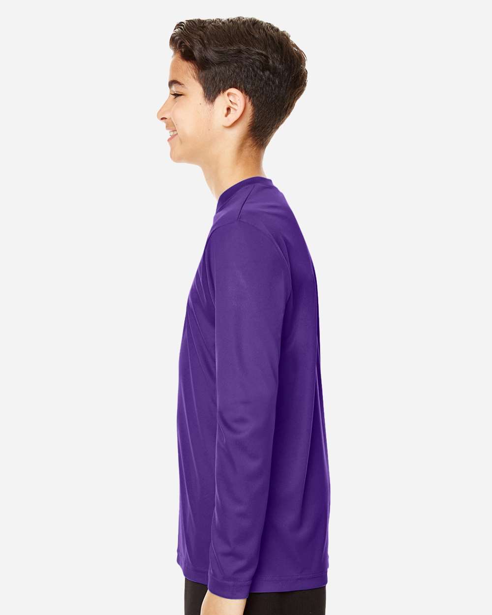Youth Zone Performance Long Sleeve T-Shirt - OnModelSide - B684D9672 - Sport Purple