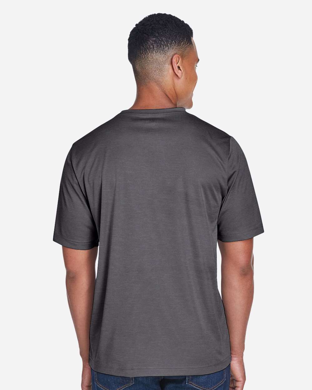 Men's Sonic Heather Performance T-Shirt - OnModelBack - B672D9022 - Dark Grey Heather