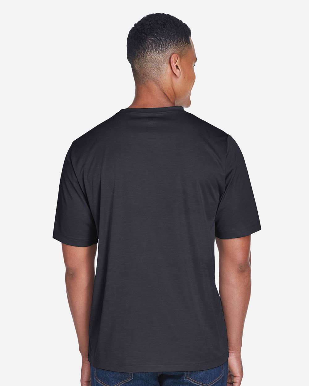Men's Sonic Heather Performance T-Shirt - OnModelBack - B672D9502 - Black Heather