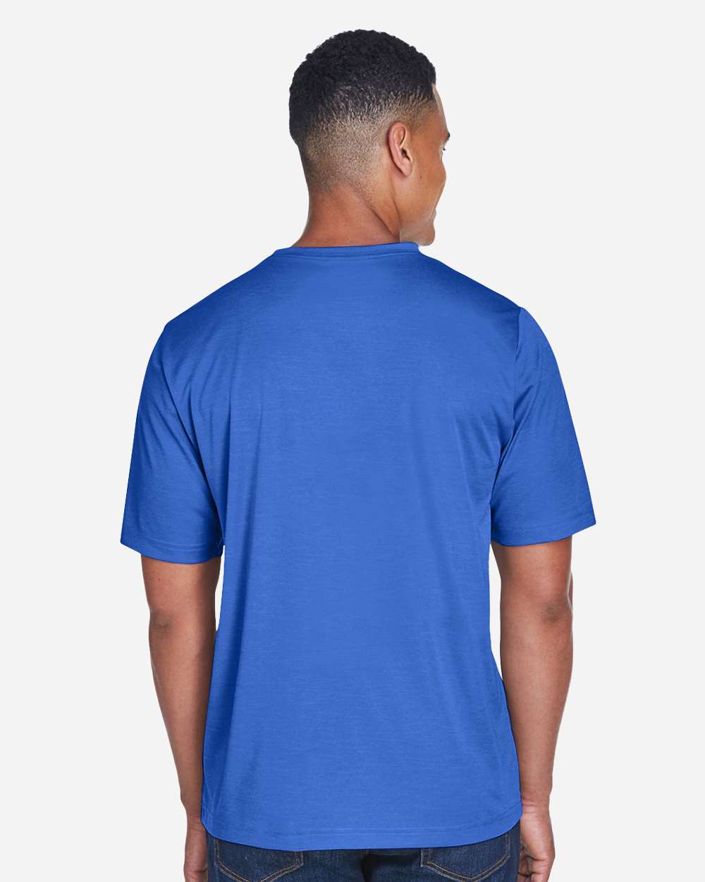 Men's Sonic Heather Performance T-Shirt - OnModelBack - B672D9752 - Sport Royal Heather