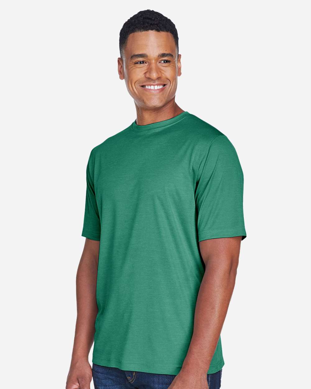 Men's Sonic Heather Performance T-Shirt - OnModelSide - B672D9542 - Sport Forest Heather