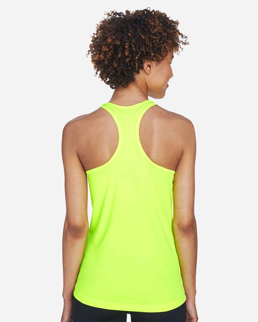 Women's Zone Performance Racerback Tank - OnModelBack - B682D9172 - Safety Yellow