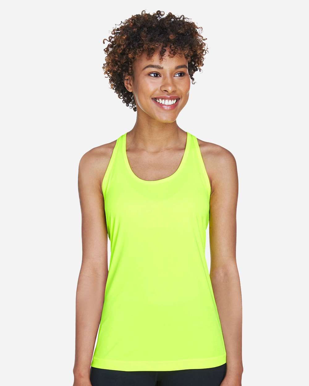Women's Zone Performance Racerback Tank - OnModelFront - B682D9172 - Safety Yellow