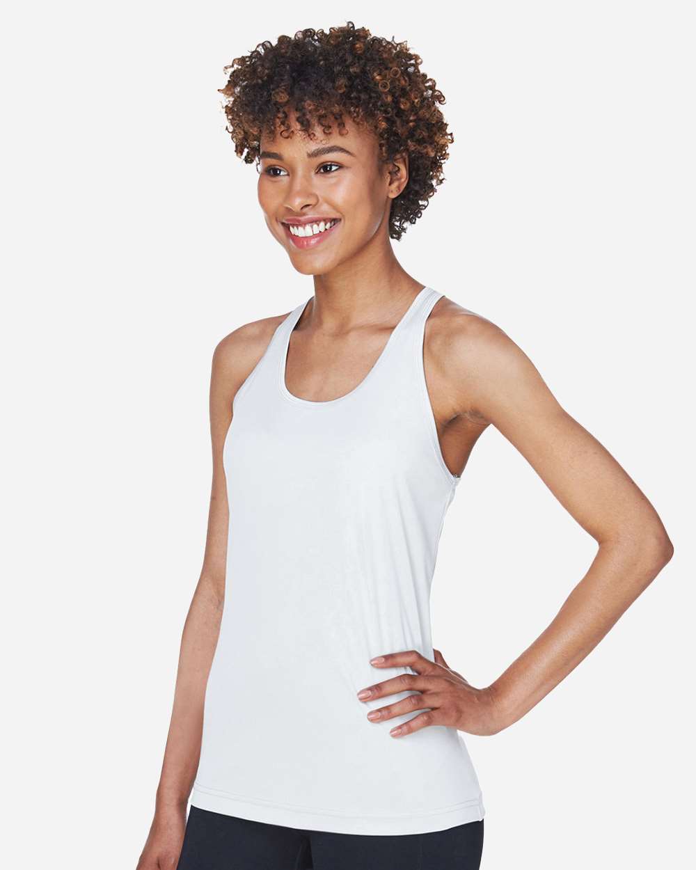 Women's Zone Performance Racerback Tank - OnModelSide - B682D9002 - White