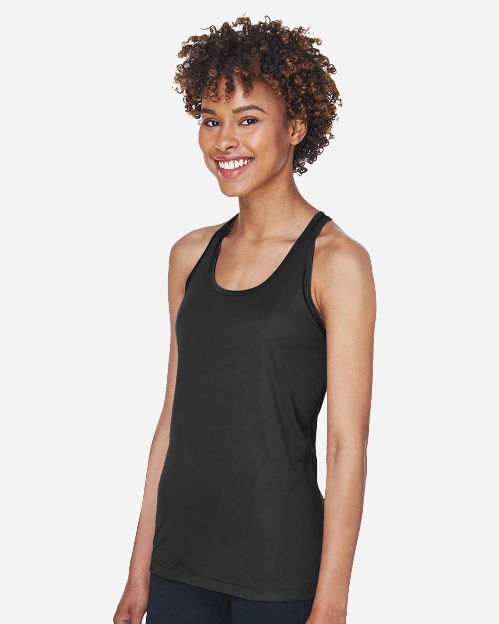 Women's Zone Performance Racerback Tank - OnModelSide - B682D9502 - Black