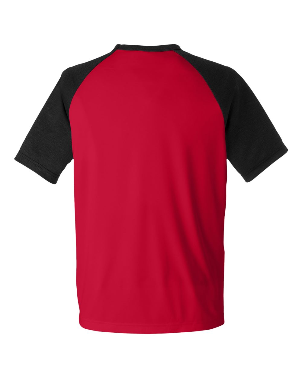 Unisex Zone Colorblock Raglan T-Shirt - Back - B725D9102 - Sport Red/ Black Heather