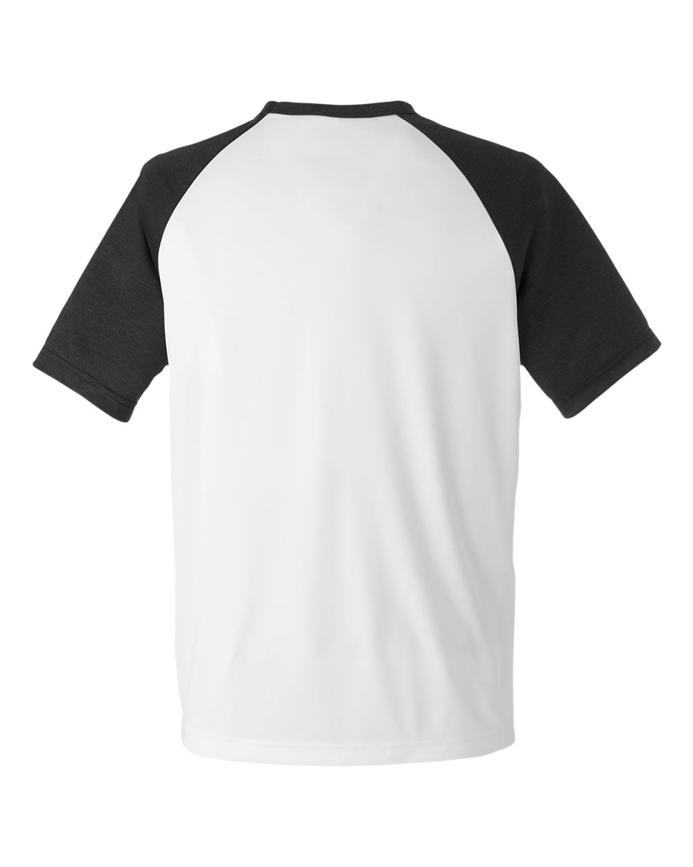 Unisex Zone Colorblock Raglan T-Shirt - Back - B725D9502 - White/ Black Heather