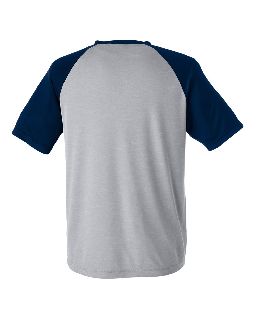 Unisex Zone Colorblock Raglan T-Shirt - Back - B725D9652 - Athletic Heather/ Sport Dark Navy