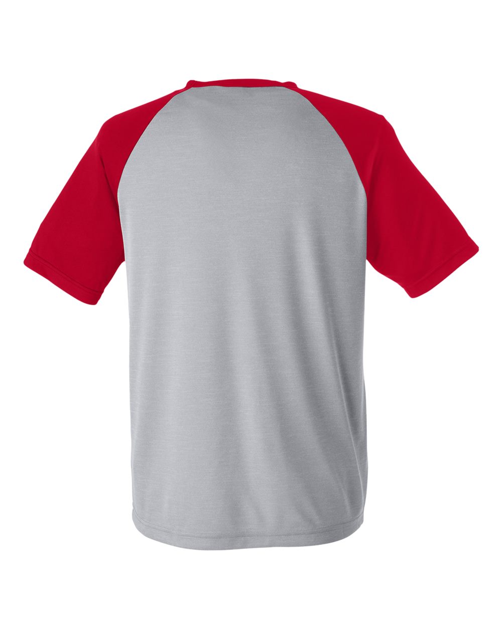 Unisex Zone Colorblock Raglan T-Shirt - Back - B725D9702 - Athletic Heather/ Sport Red