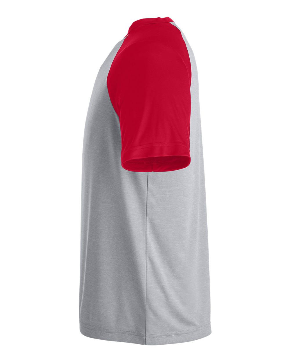 Unisex Zone Colorblock Raglan T-Shirt - DirectSide - B725D9702 - Athletic Heather/ Sport Red