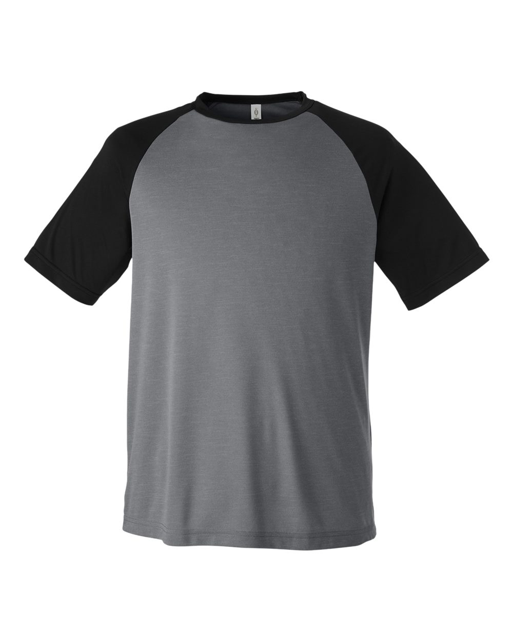 Unisex Zone Colorblock Raglan T-Shirt - Front - B725D9022 - Dark Grey Heather/ Black