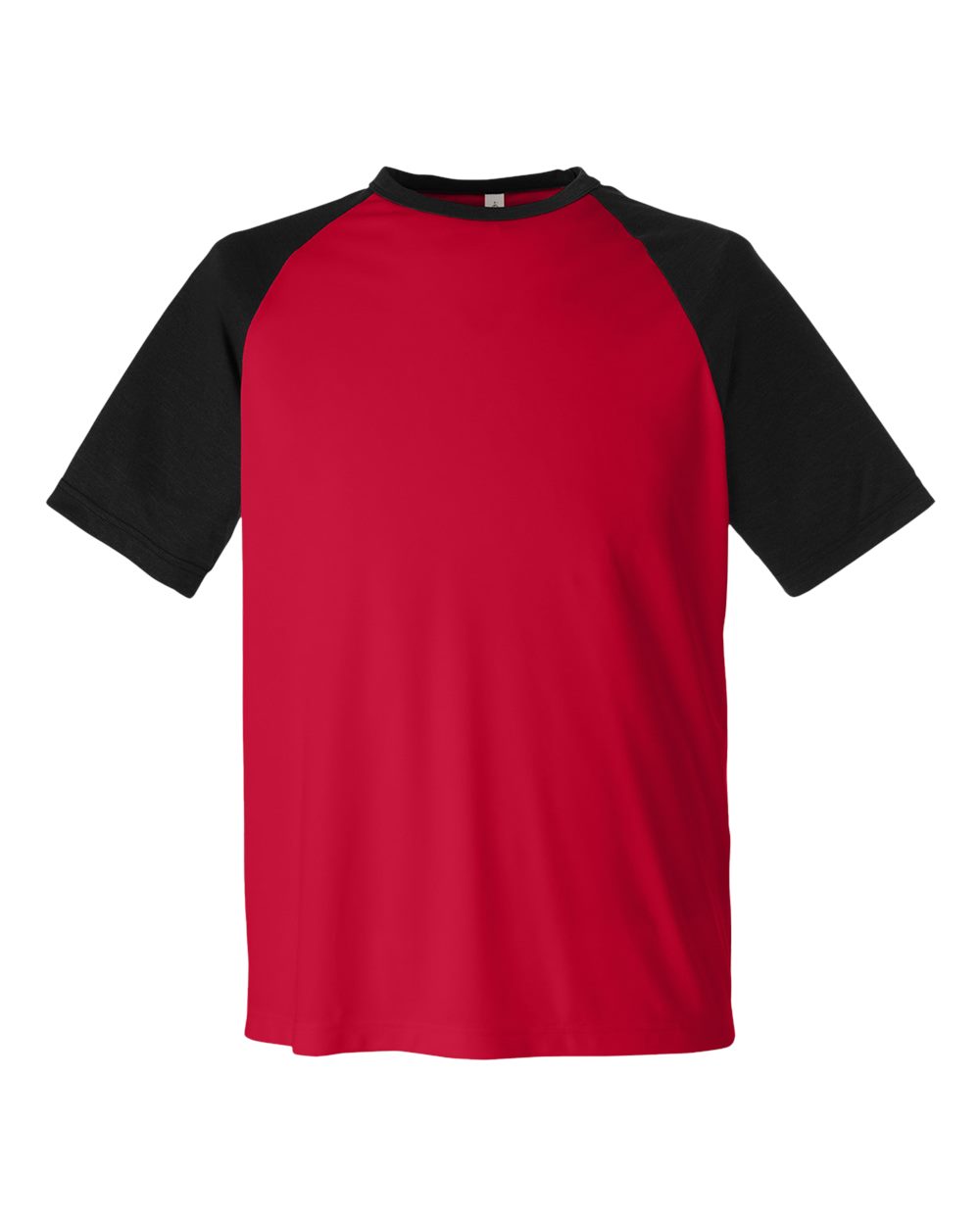 Unisex Zone Colorblock Raglan T-Shirt - Front - B725D9102 - Sport Red/ Black Heather