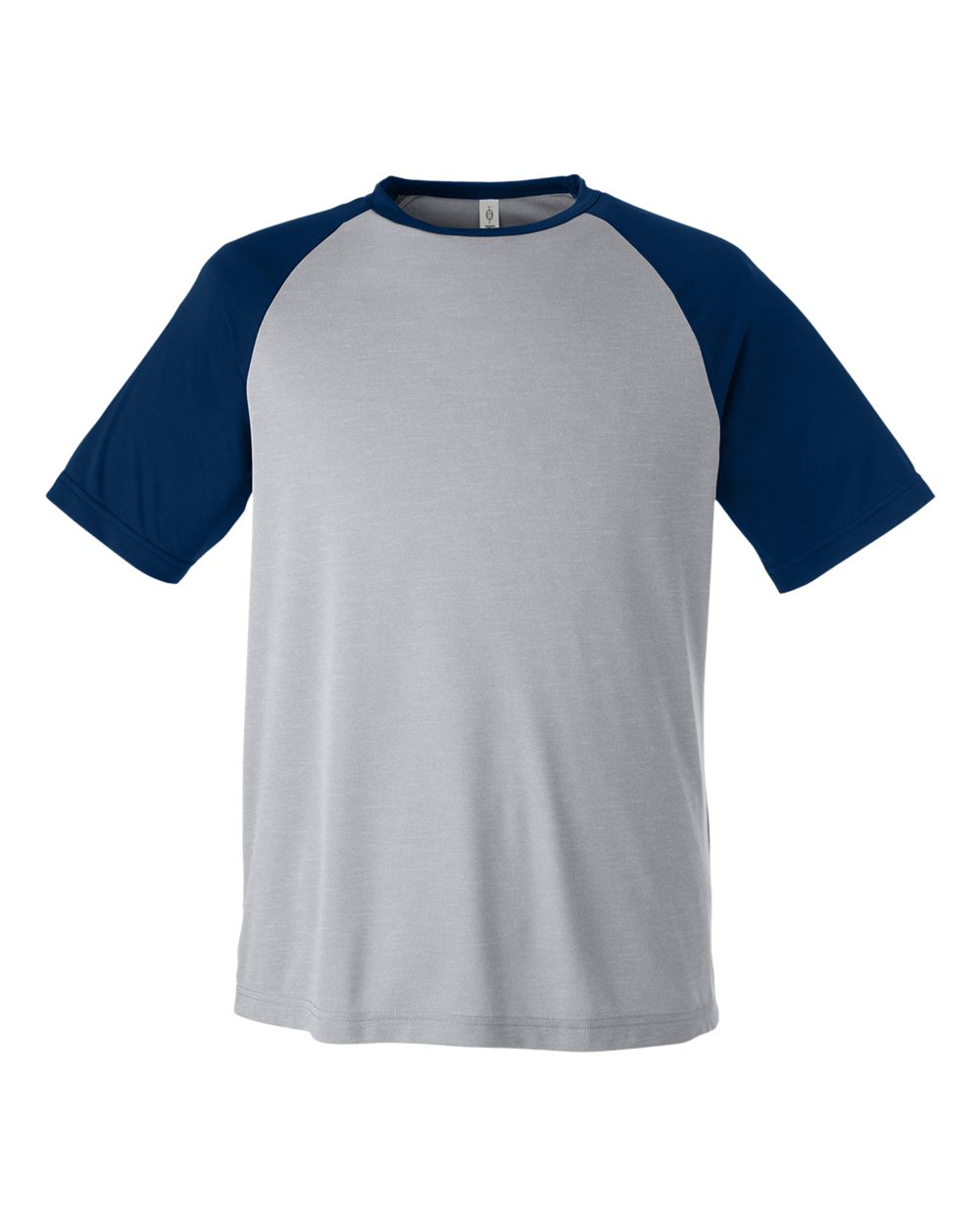 Unisex Zone Colorblock Raglan T-Shirt - Front - B725D9652 - Athletic Heather/ Sport Dark Navy