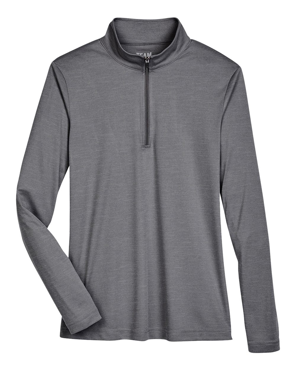 Women's Zone Sonic Heather Performance Quarter-Zip Pullover - Front - B702D9022 - Dark Grey Heather