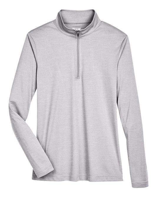 Women's Zone Sonic Heather Performance Quarter-Zip Pullover - Front - B702D9102 - Athletic Heather