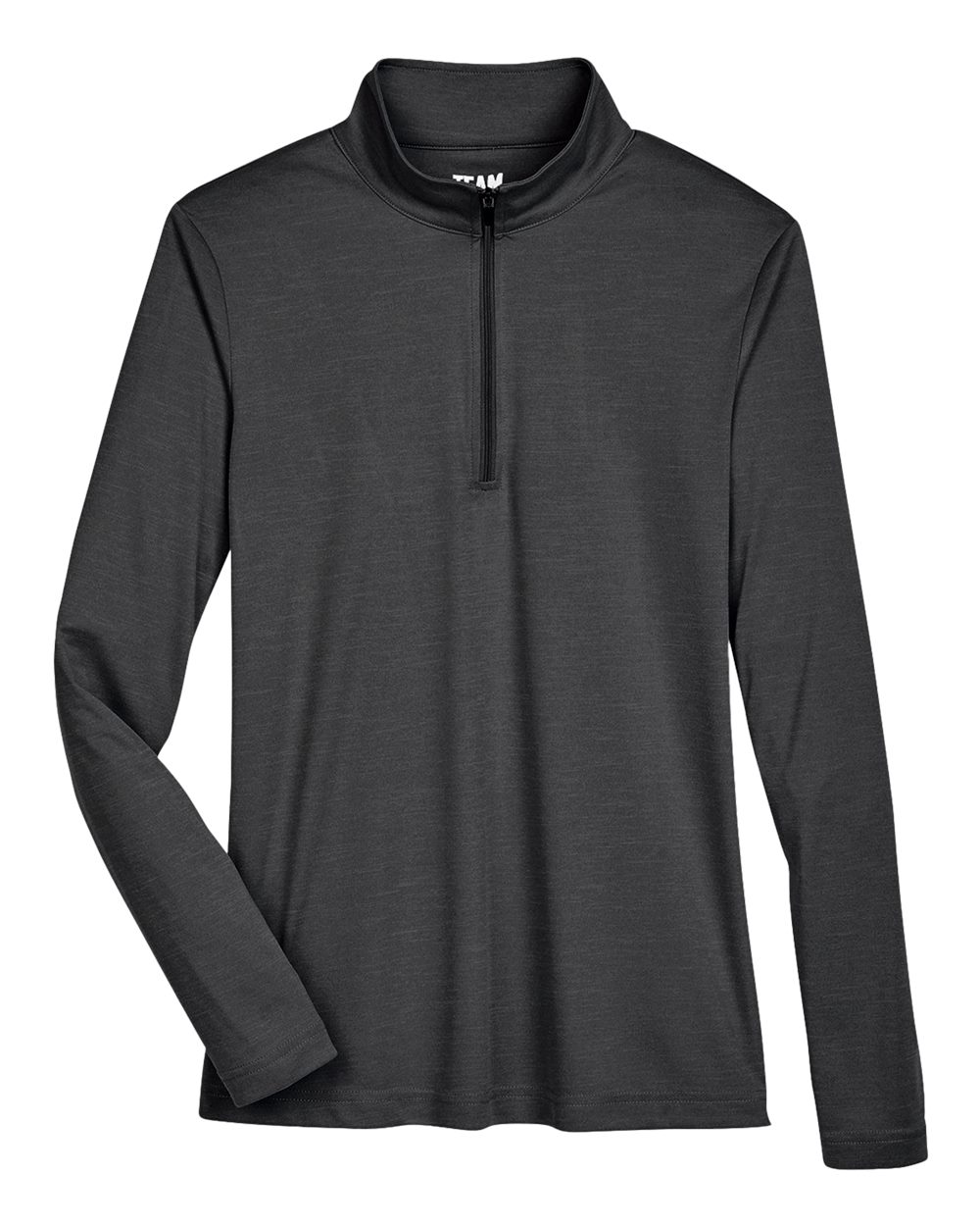 Women's Zone Sonic Heather Performance Quarter-Zip Pullover - Front - B702D9502 - Black Heather