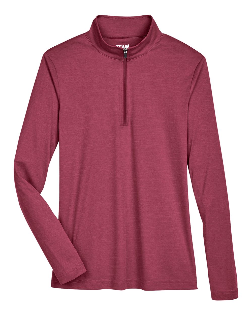 Women's Zone Sonic Heather Performance Quarter-Zip Pullover - Front - B702D9532 - Sport Maroon Heather