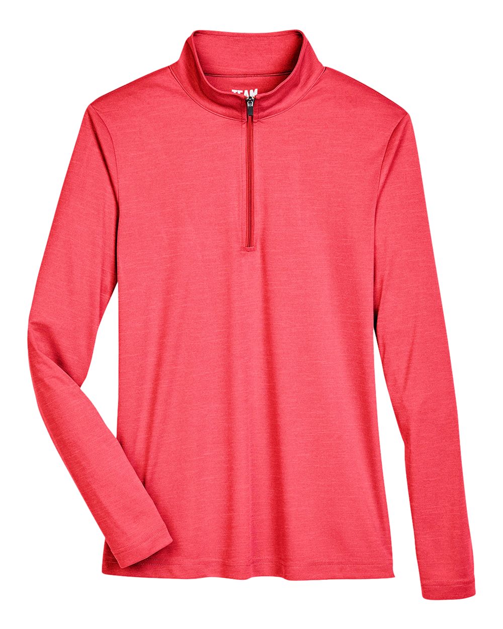 Women's Zone Sonic Heather Performance Quarter-Zip Pullover - Front - B702D9702 - Sport Red Heather