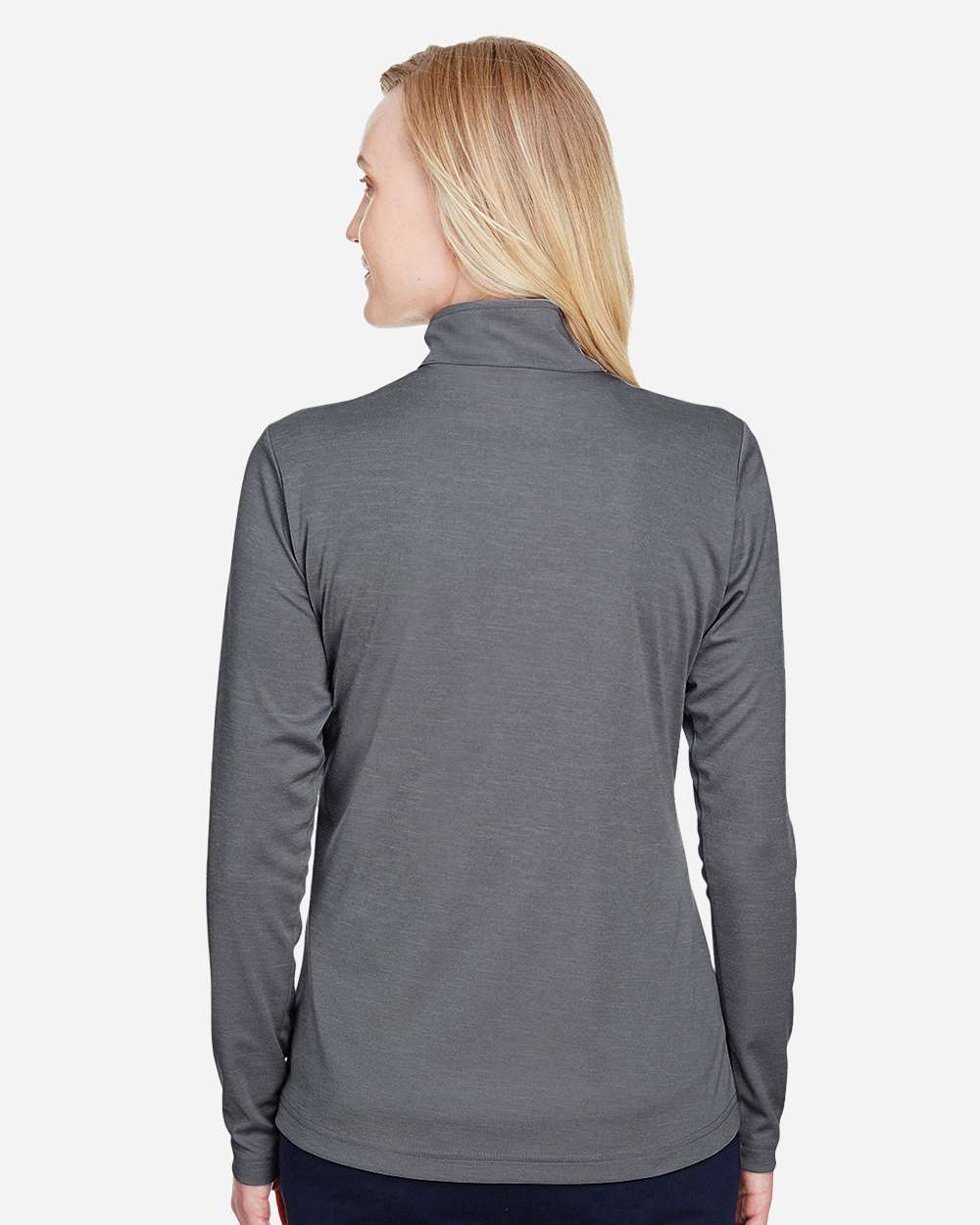 Women's Zone Sonic Heather Performance Quarter-Zip Pullover - OnModelBack - B702D9022 - Dark Grey Heather