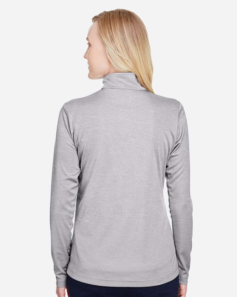Women's Zone Sonic Heather Performance Quarter-Zip Pullover - OnModelBack - B702D9102 - Athletic Heather