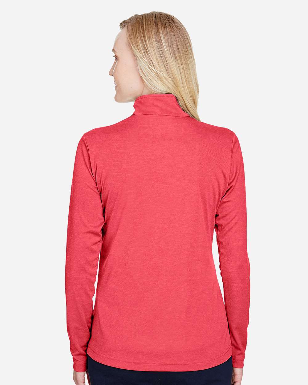 Women's Zone Sonic Heather Performance Quarter-Zip Pullover - OnModelBack - B702D9702 - Sport Red Heather
