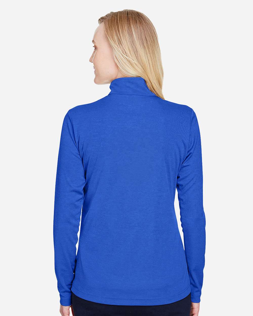 Women's Zone Sonic Heather Performance Quarter-Zip Pullover - OnModelBack - B702D9752 - Sport Royal Heather