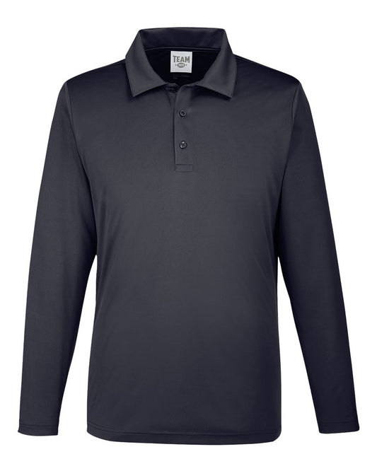 Men's Zone Performance Long Sleeve Polo - Front - B720D9502 - Black
