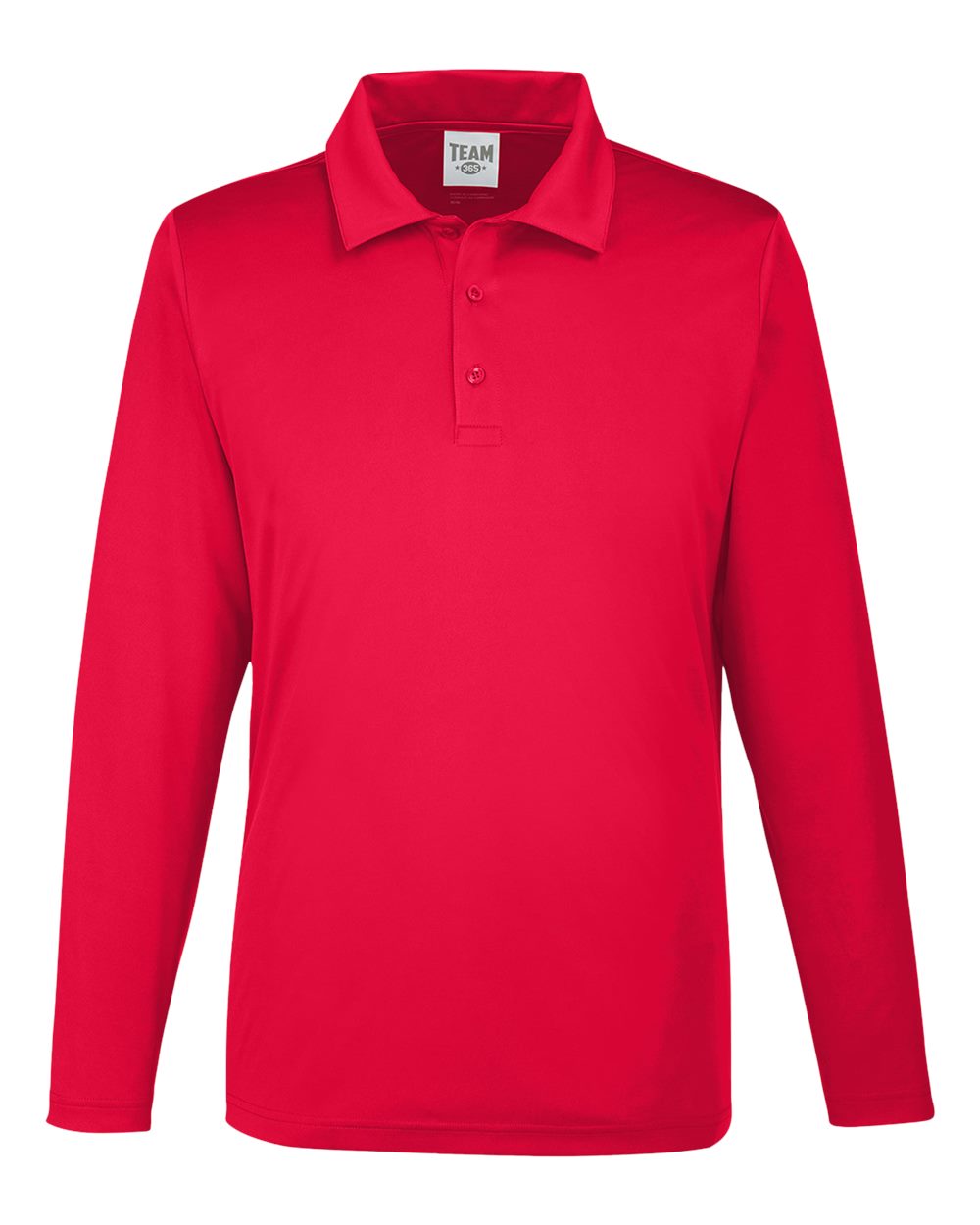 Men's Zone Performance Long Sleeve Polo - Front - B720D9702 - Sport Red
