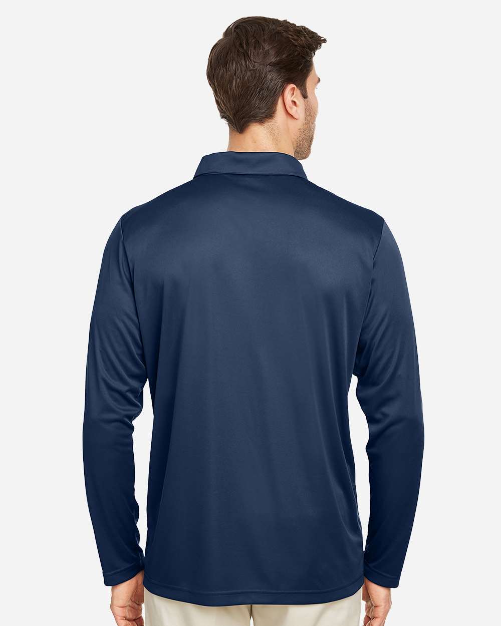Men's Zone Performance Long Sleeve Polo - OnModelBack - B720D9652 - Sport Dark Navy