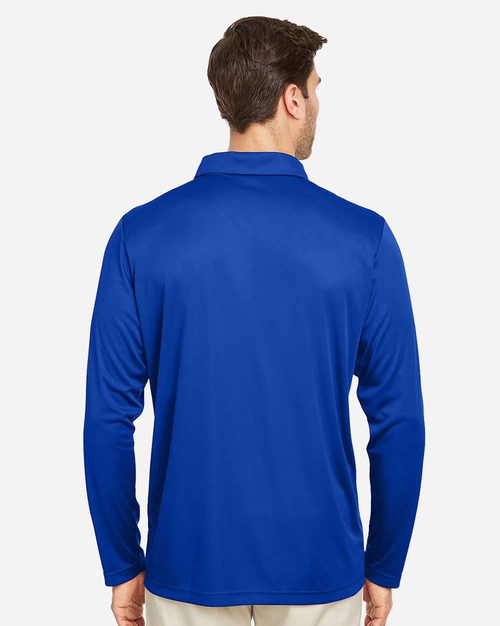 Men's Zone Performance Long Sleeve Polo - OnModelBack - B720D9752 - Sport Royal