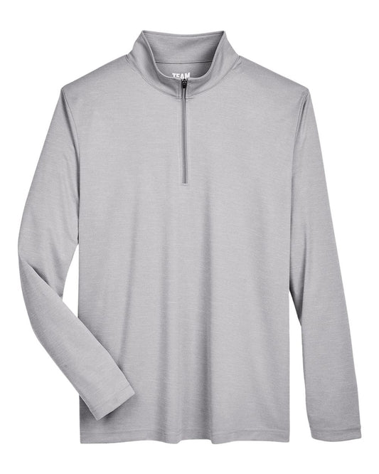 Men's Zone Sonic Heather Performance Quarter-Zip Pullover - Front - B701D9102 - Athletic Heather