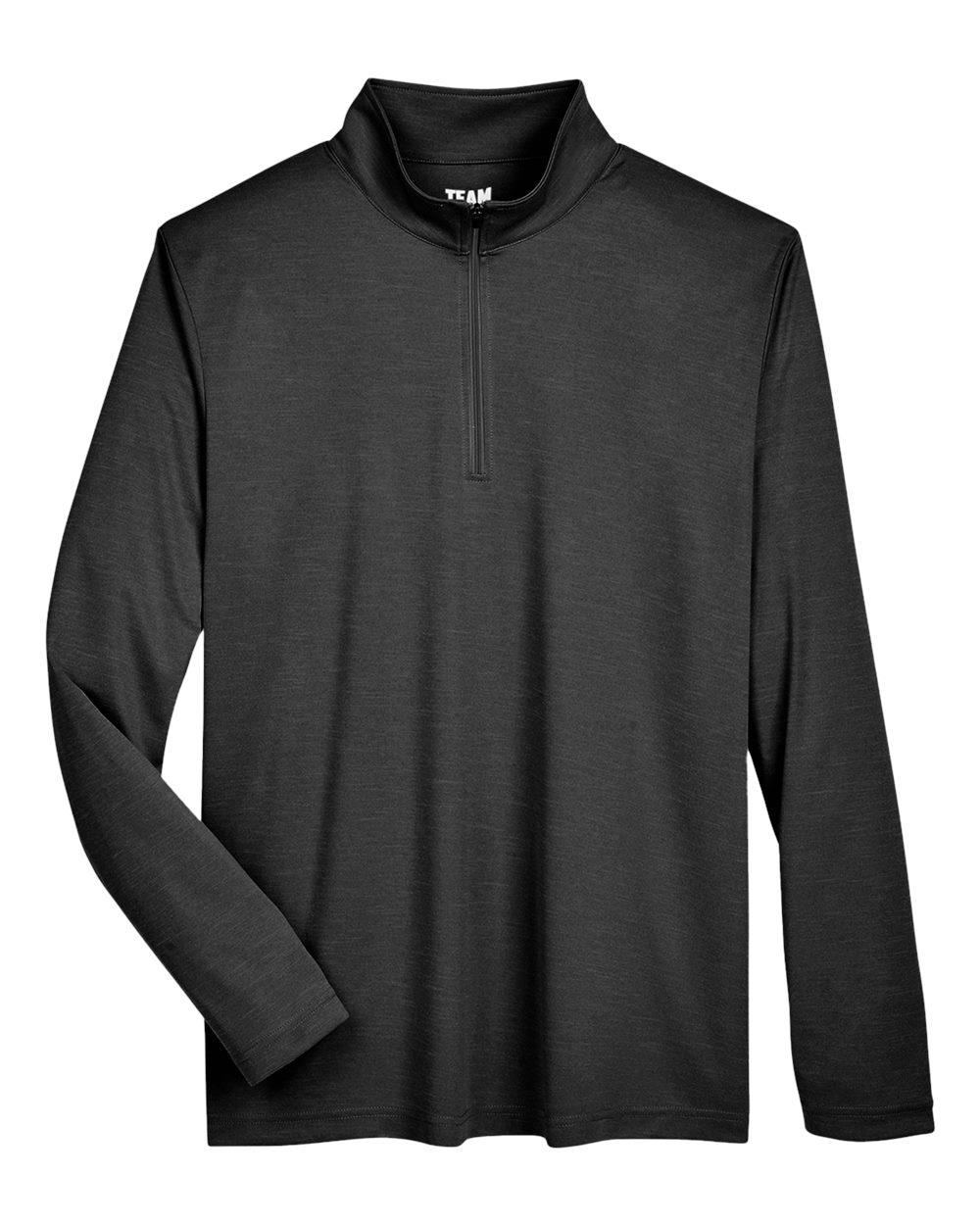 Men's Zone Sonic Heather Performance Quarter-Zip Pullover - Front - B701D9502 - Black Heather
