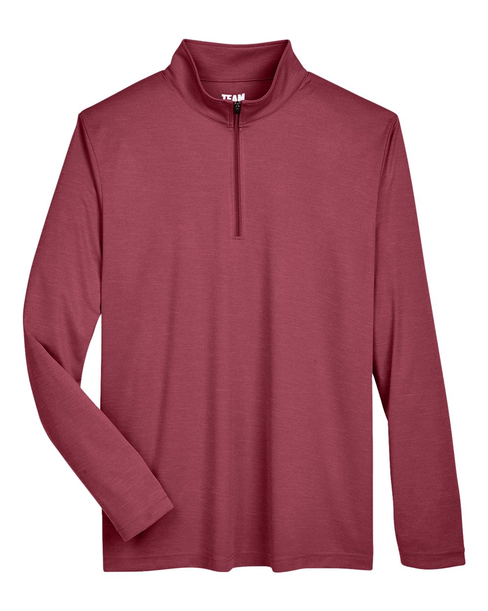 Men's Zone Sonic Heather Performance Quarter-Zip Pullover - Front - B701D9532 - Sport Maroon Heather