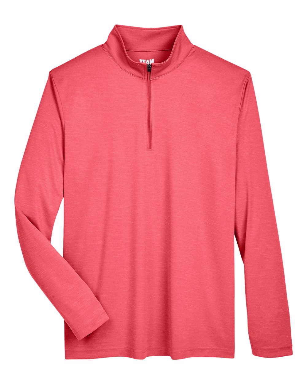 Men's Zone Sonic Heather Performance Quarter-Zip Pullover - Front - B701D9702 - Sport Red Heather