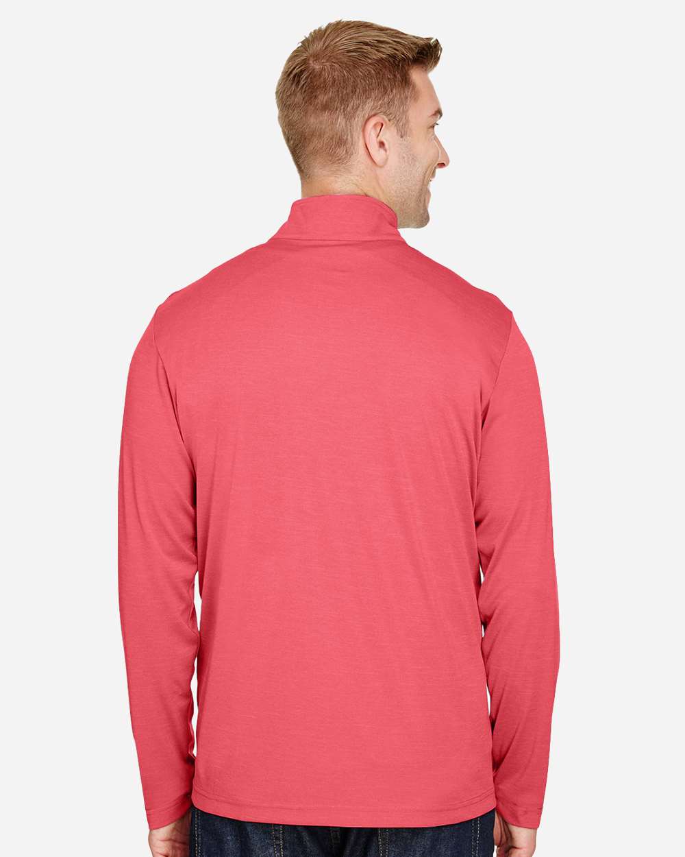 Men's Zone Sonic Heather Performance Quarter-Zip Pullover - OnModelBack - B701D9702 - Sport Red Heather