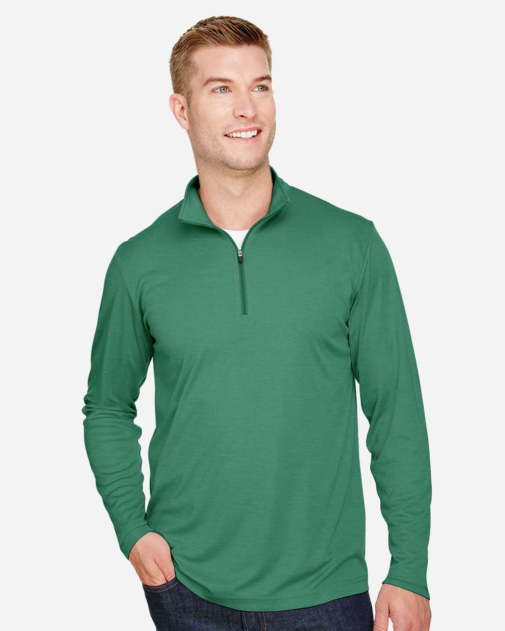 Men's Zone Sonic Heather Performance Quarter-Zip Pullover - OnModelFront - B701D9542 - Sport Forest Heather