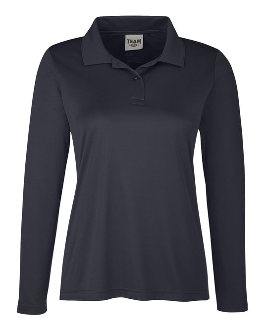 Women's Zone Performance Long Sleeve Polo - Front - B721D9505 - Black