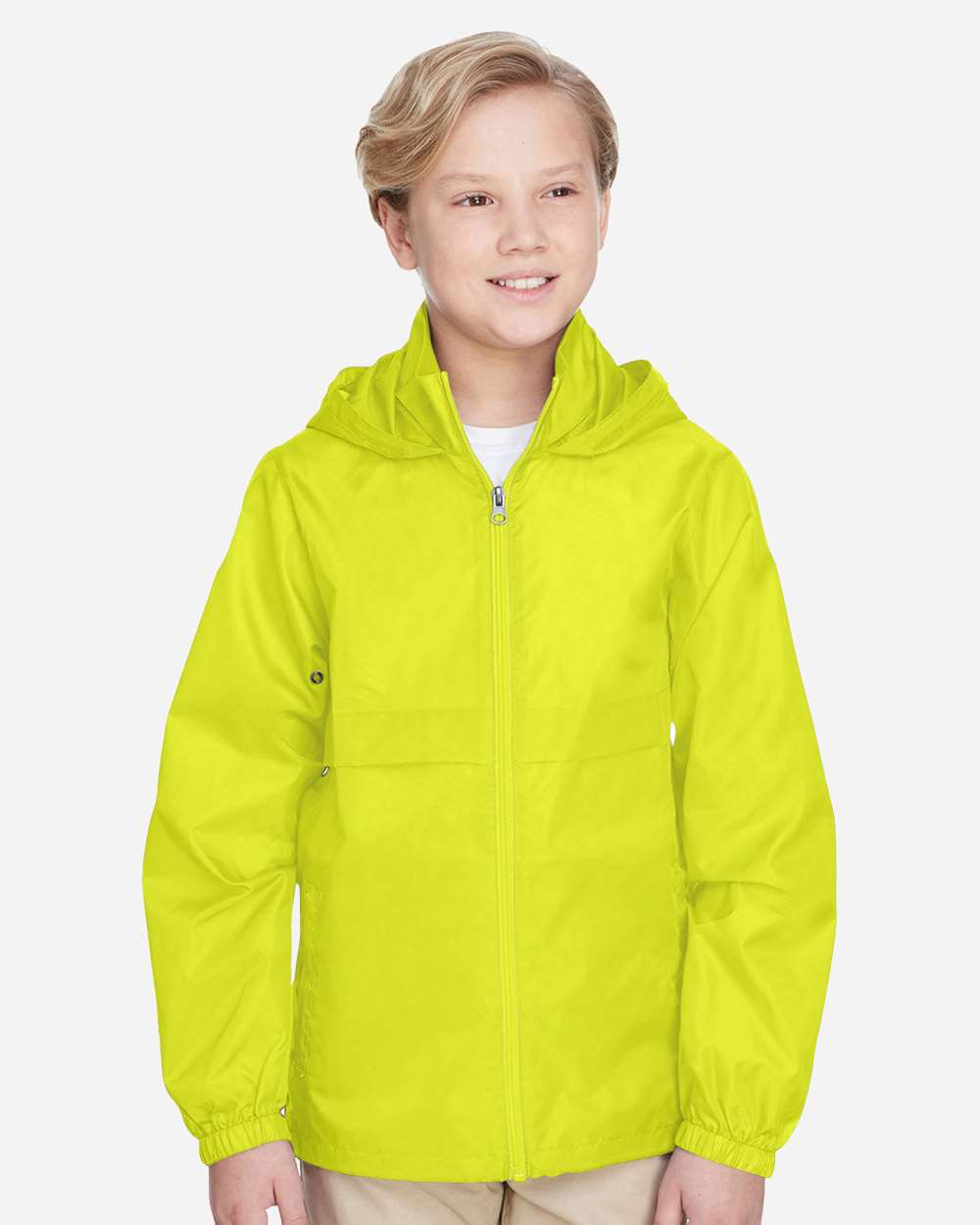 Youth Zone Protect Lightweight Jacket - OnModelFront - B730D9174 - Safety Yellow