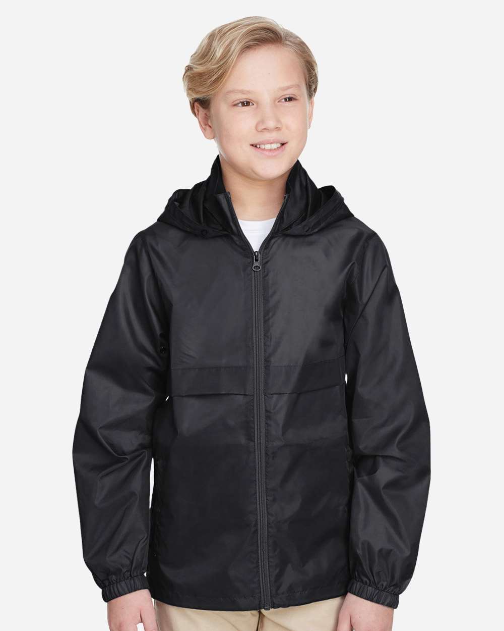 Youth Zone Protect Lightweight Jacket - OnModelFront - B730D9503 - Black