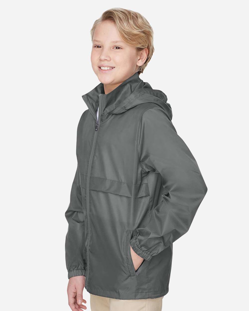 Youth Zone Protect Lightweight Jacket - OnModelSide - B730D9133 - Sport Graphite
