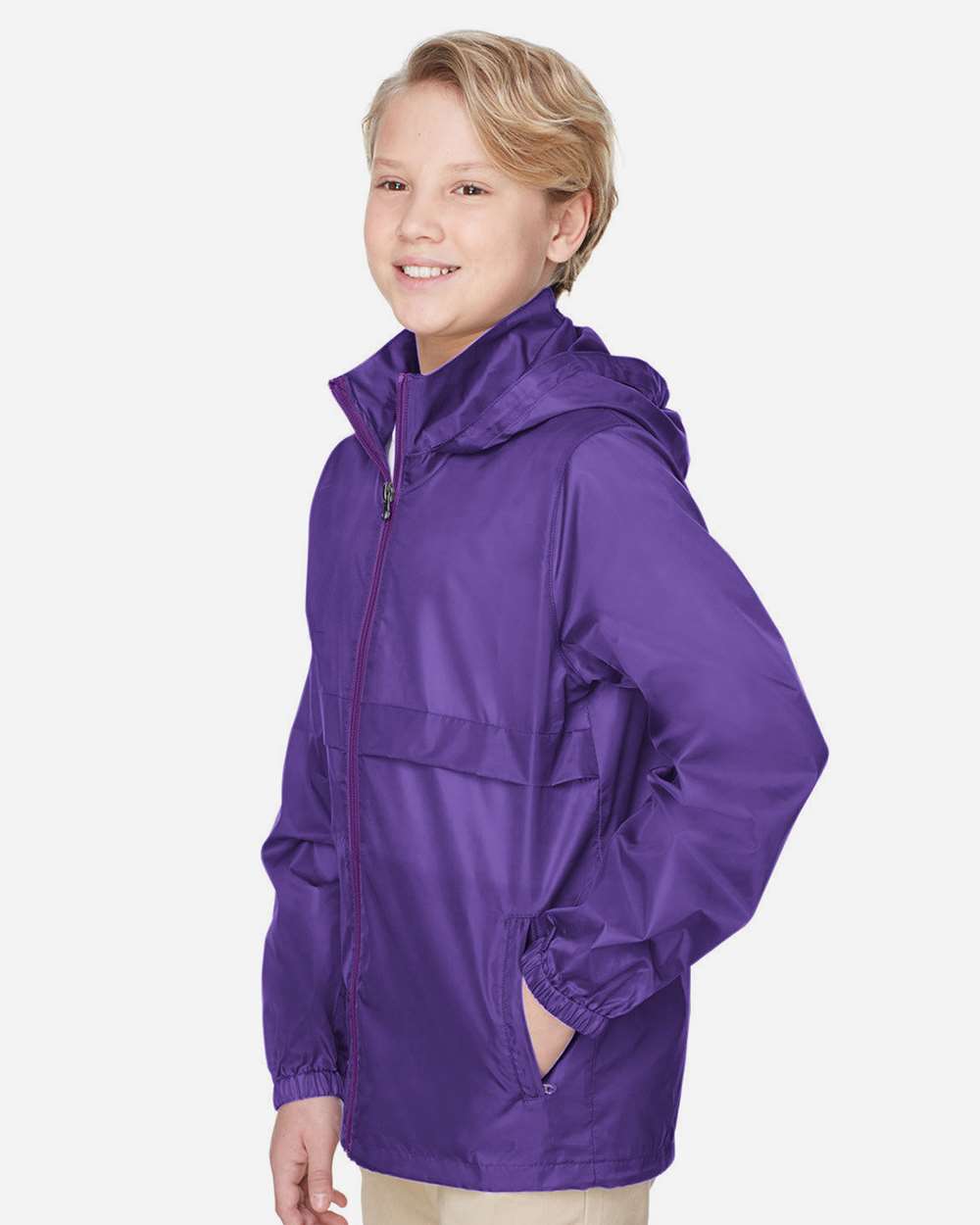 Youth Zone Protect Lightweight Jacket - OnModelSide - B730D9674 - Sport Purple