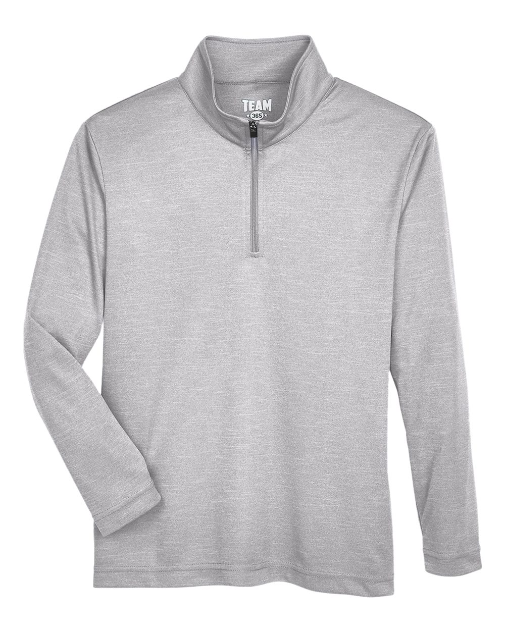 Youth Zone Sonic Heather Performance Quarter-Zip Pullolver - Front - B703D9103 - Athletic Heather