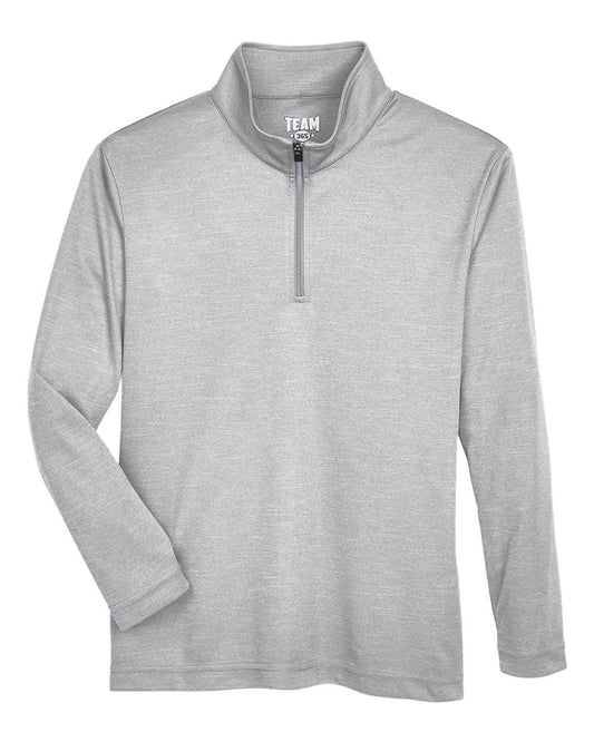 Youth Zone Sonic Heather Performance Quarter-Zip Pullolver - Front - B703D9103 - Athletic Heather