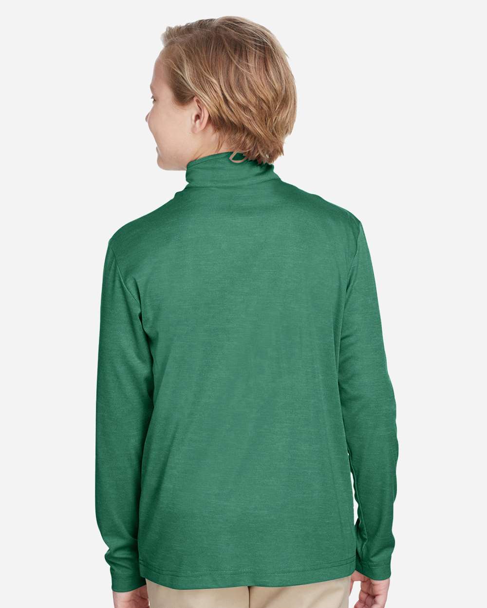 Youth Zone Sonic Heather Performance Quarter-Zip Pullolver - OnModelBack - B703D9543 - Sport Forest Heather