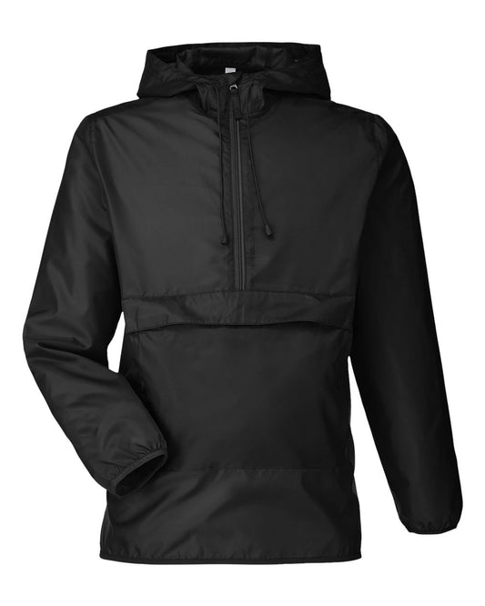 Unisex Zone Protect Packable Anorak Jacket - Front - B735D9502 - Black