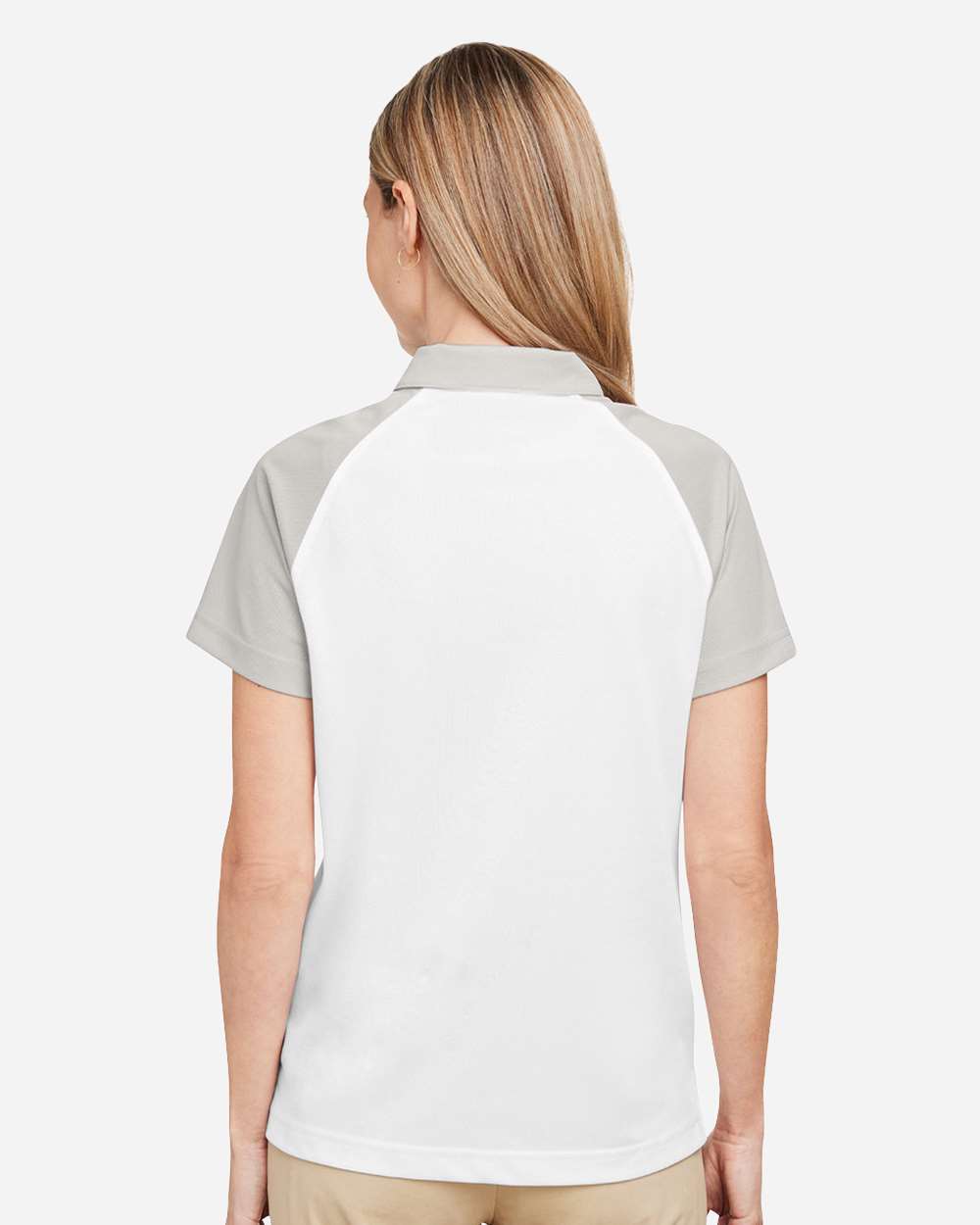 Women's Command Snag-Protection Colorblock Polo - OnModelBack - B692D9352 - White/ Sport Silver