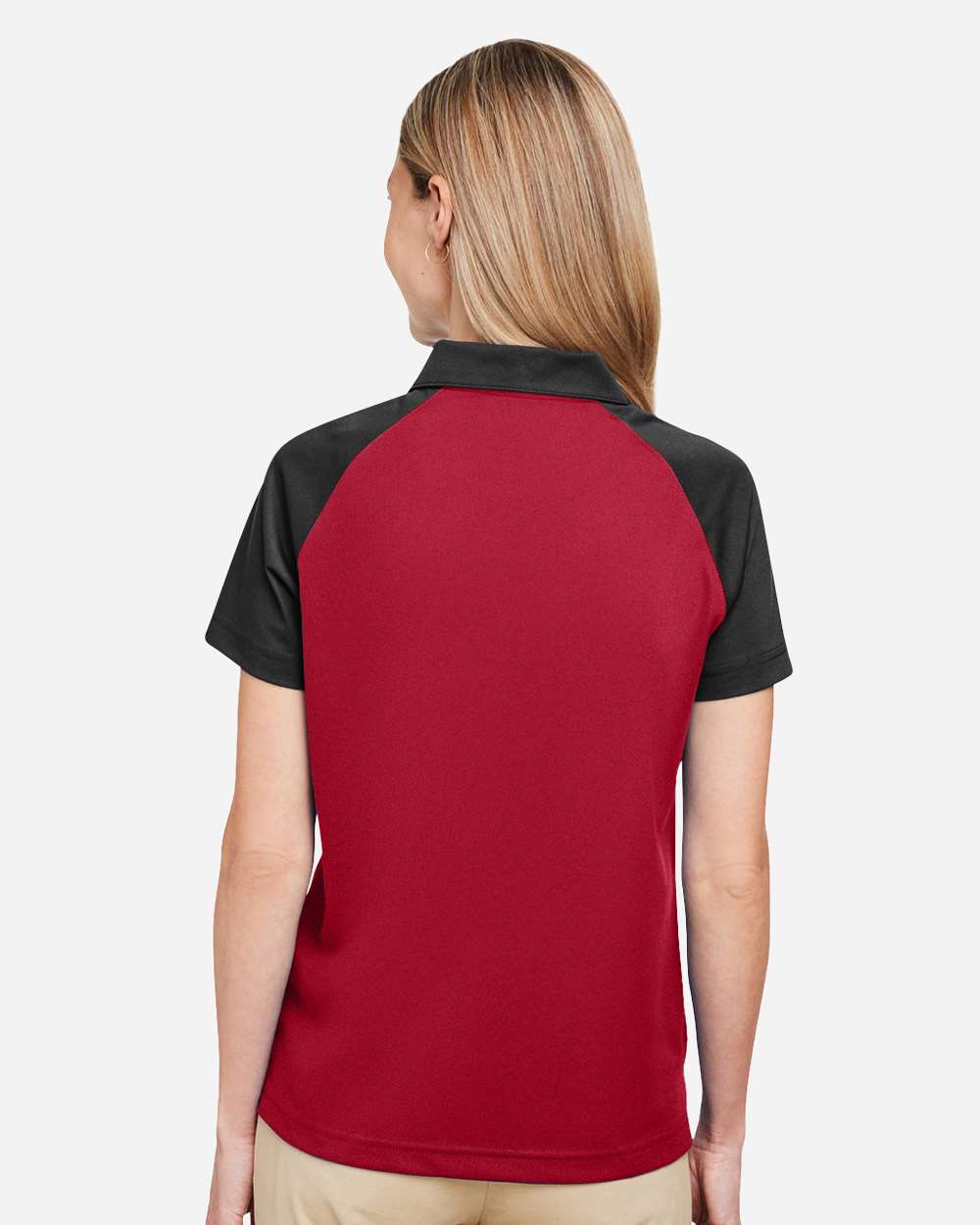 Women's Command Snag-Protection Colorblock Polo - OnModelBack - B692D9702 - Sport Red/ Black