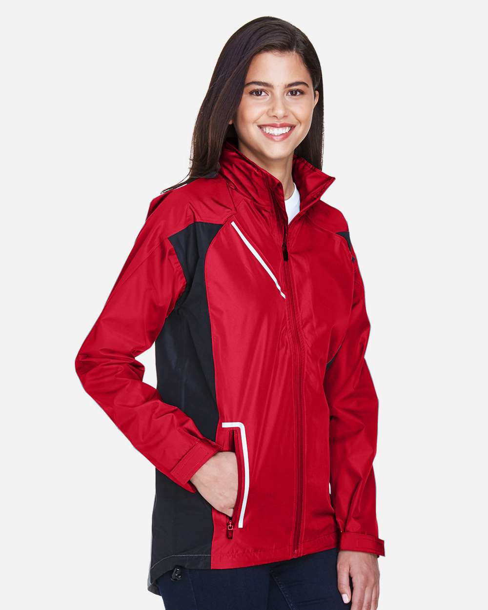 Women's Dominator Waterproof Jacket - OnModelSide - B747D9702 - Sport Red