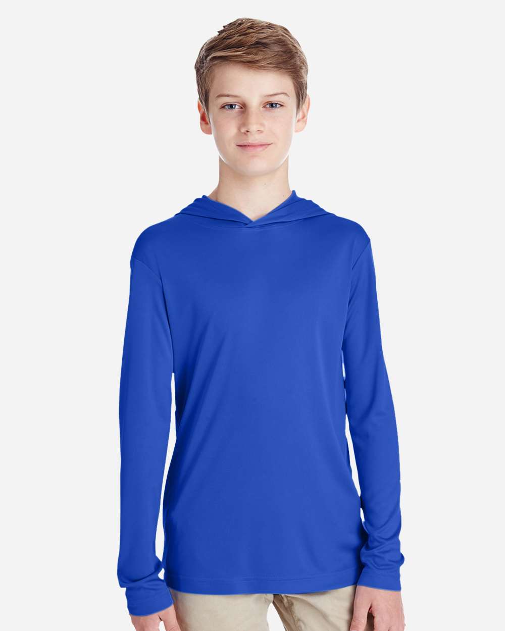 Youth Zone Performance Hooded T-Shirt - OnModelFront - B713D9753 - Sport Royal